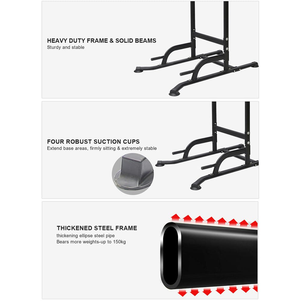 T055 Pull Up Chin Up Knee Raise Workout Station Men Women Exerise Home GYM Fitness