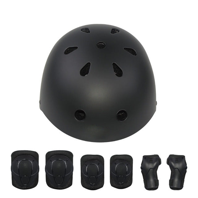 AKEZ 7 Pieces Children's Scooter Skating Skateboard Protective Gear Set Helmet Knee Elbow Pads