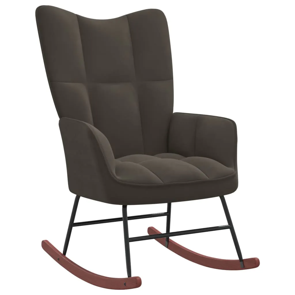 Rocking Chair Dark Grey Velvet 328140 Rocking Chair Dark Grey Velvet 328140