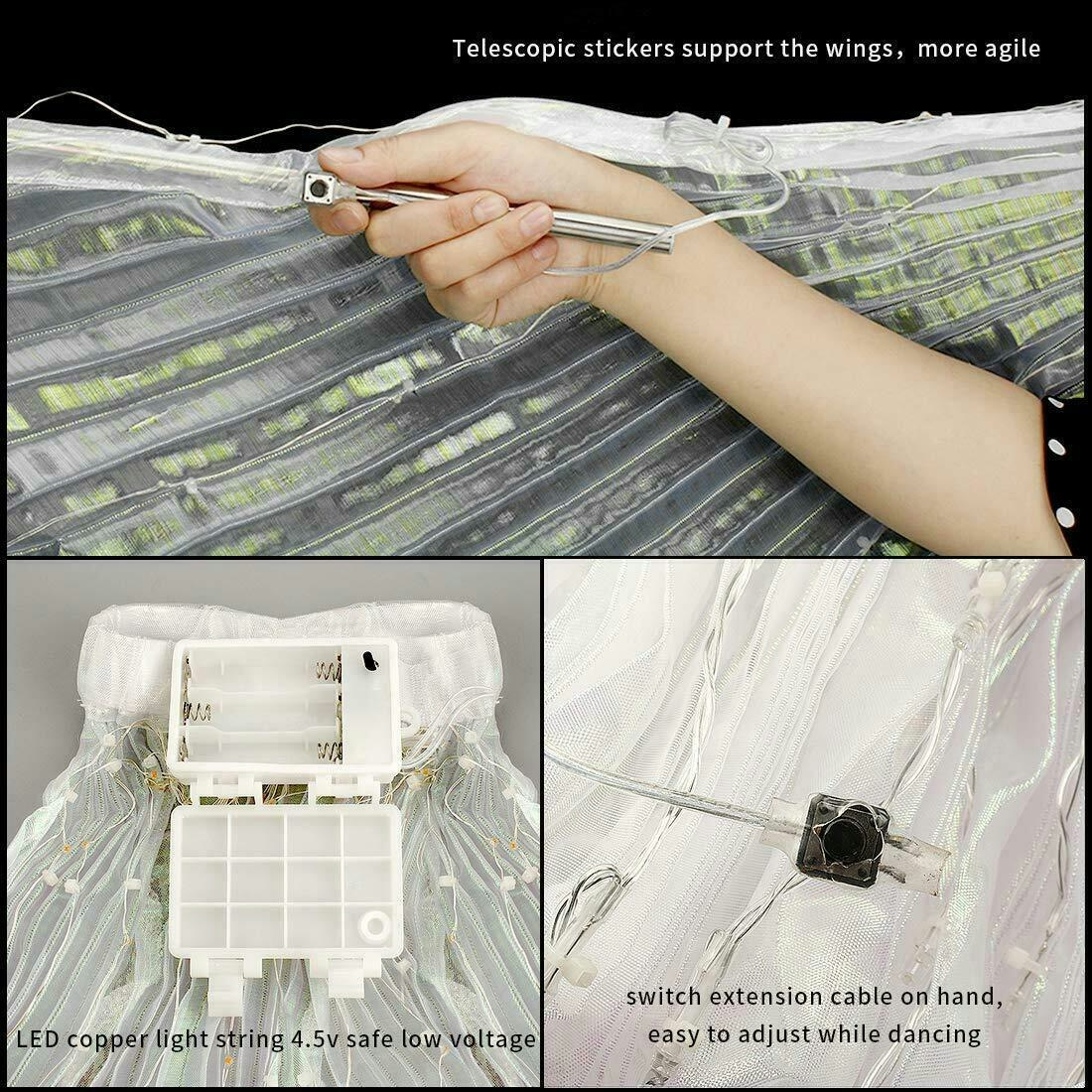 Light Up Rainbow LED Butterfly Wings
