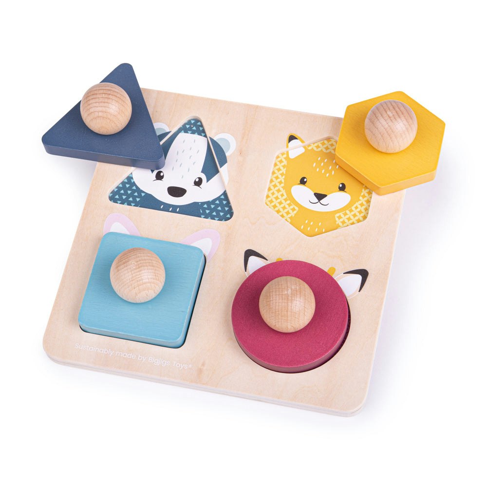 Bigjigs Toys Woodland Animal Shape Matching Puzzle - Fsc® Certified