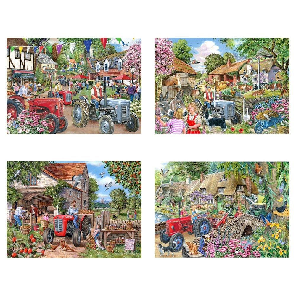 The House of Puzzles Farmer's Friends - 4 X Big 250 Piece Jigsaw Puzzle