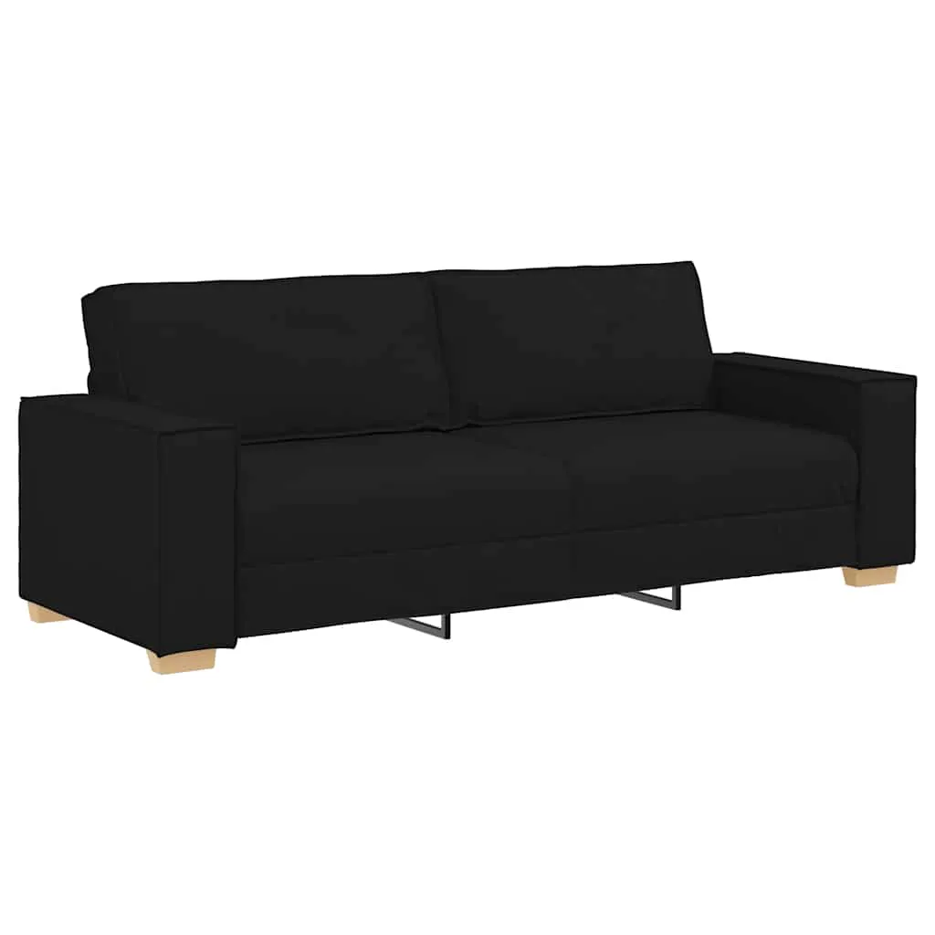 3-Seater Sofa Black 180 cm Fabric 4104992 3-Seater Sofa Black 180 cm Fabric 4104992