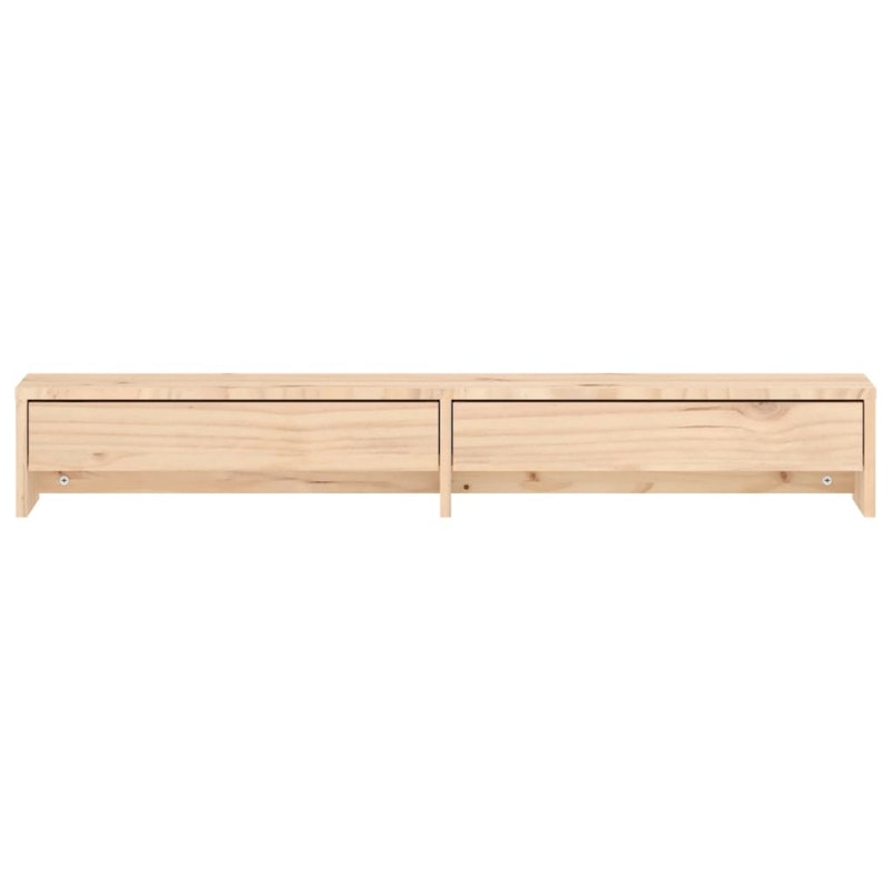 vidaXL Monitor Stand 100x27x15 cm Solid Wood Pine image number null