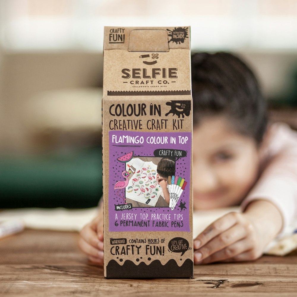 Selfie Craft Co Flamingo Colour In Top With Fabric Pens