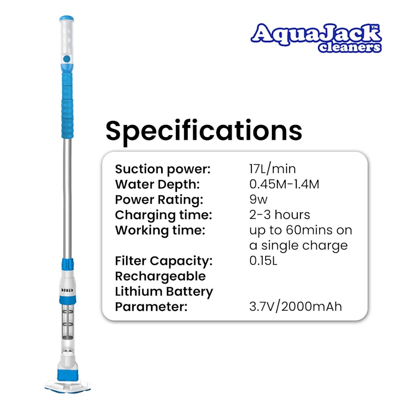 Aquajack SPA-65 Portable Rechargeable Spa and Pool Vacuum Cleane image number null
