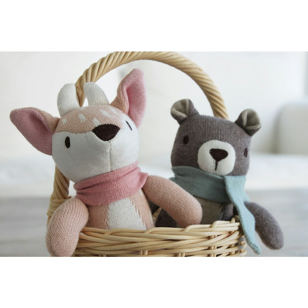 ThreadBear Design Knitted Animal Bundle + Gift Box (bear, Deer, Hare)