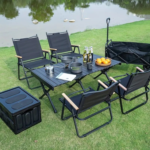 NNETM Portable Aluminum Folding Table with Carrying Bag NNETM Portable Aluminum Folding Table with Carrying Bag