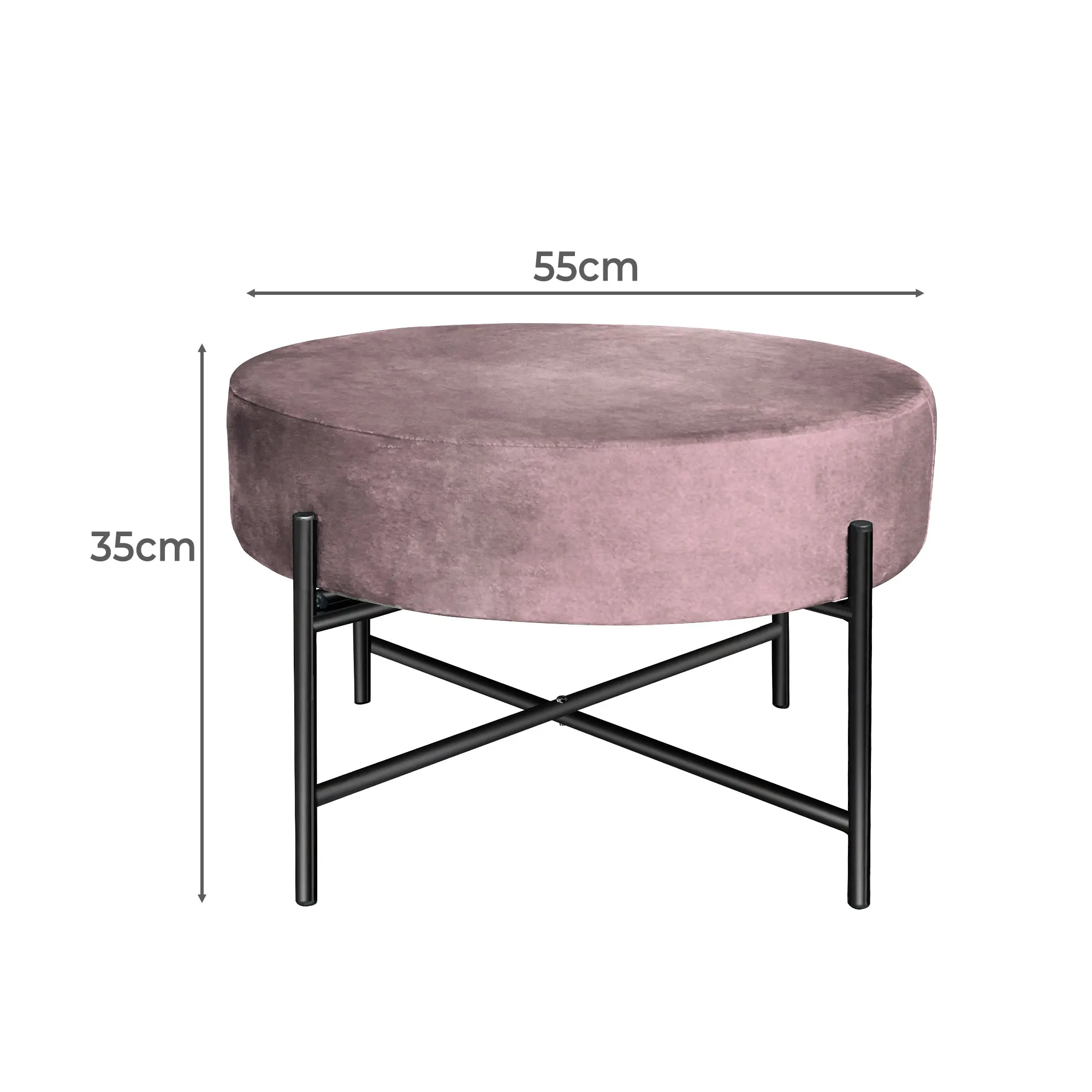 Levede Foot Stool Ottoman Footstool Velvet Accent Chair Dressing Vanity 55CM