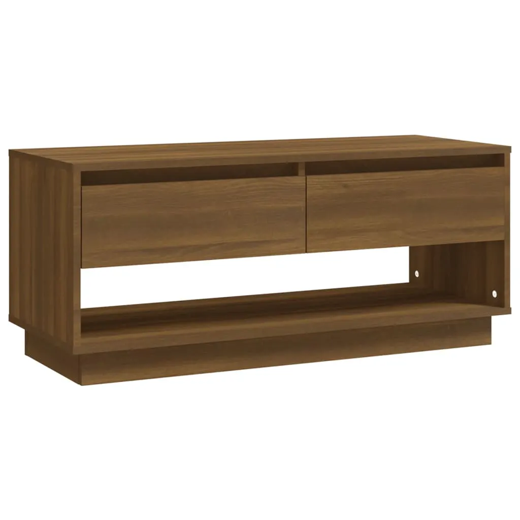 TV Cabinet Brown Oak 102x41x44 cm Engineered Wood 812974 TV Cabinet Brown Oak 102x41x44 cm Engineered Wood 812974