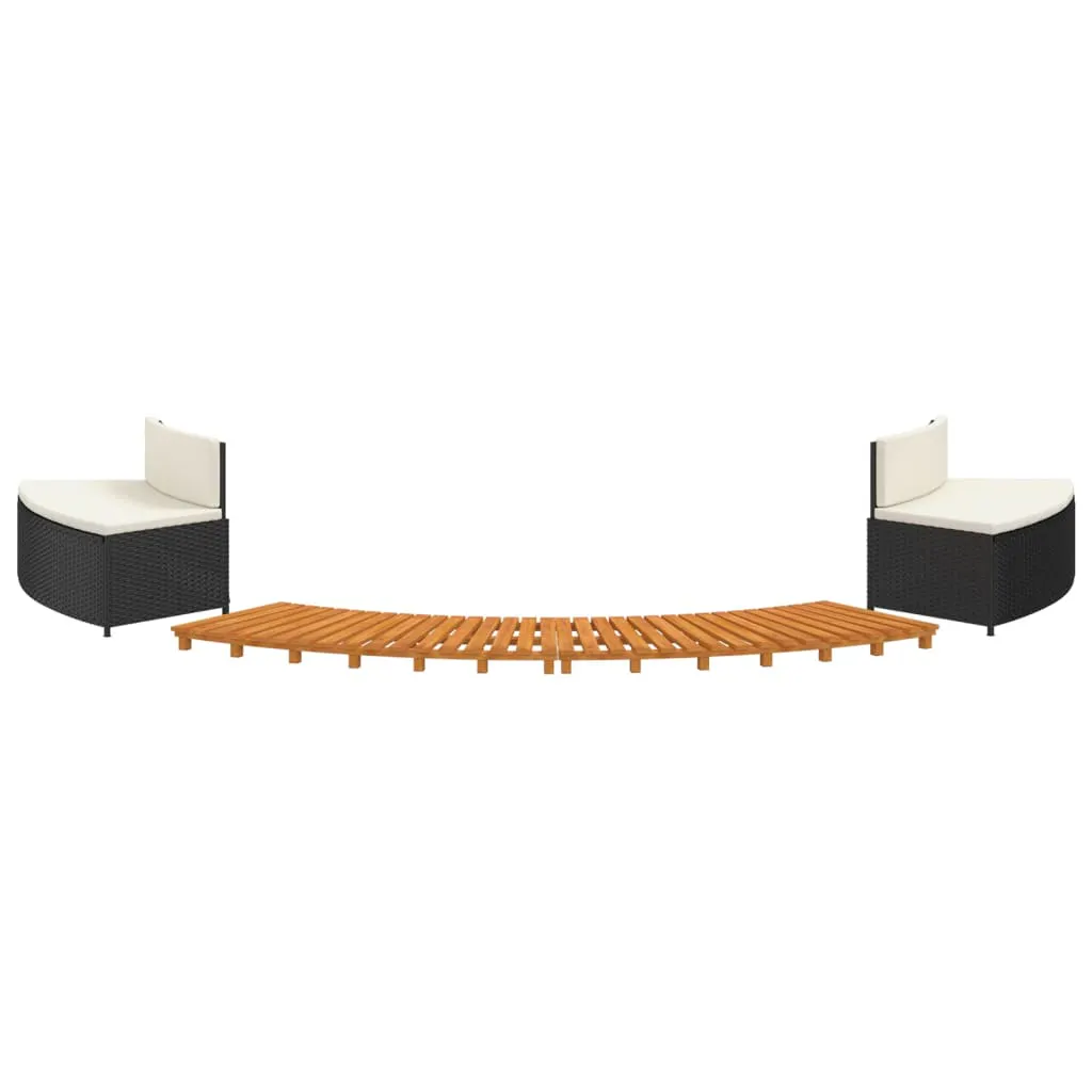 Hot Tub Surround Black Poly Rattan and Solid Wood Acacia 3157107 Hot Tub Surround Black Poly Rattan and Solid Wood Acacia 3157107