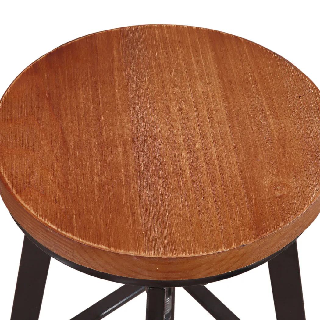 Levede 3Pcs Bar Table Barstools Industrial Wood Chair Set Home Kitchen Pub