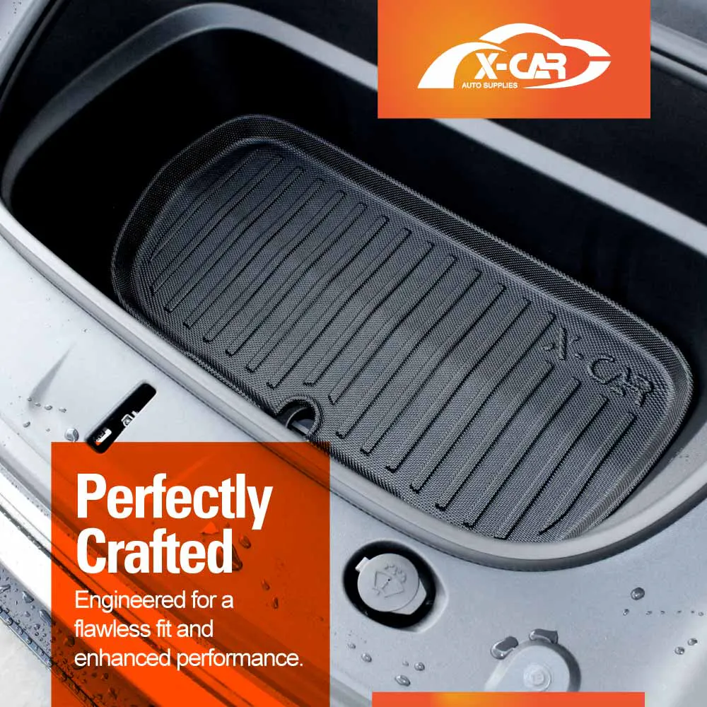 Floor Mats Boot Liners Set for Tesla Model Y Juniper 2025-Onwards All Weather Front Toolbox Cargo Car Trunk Cover Luggage Tray