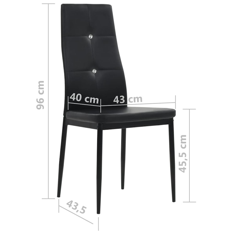 NNEVL Dining Chairs 4 pcs Black Faux Leather image number null