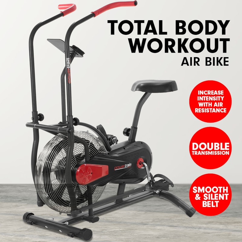 NNEDPE Powertrain Air Resistance Fan Exercise Bike Cardio - Black image number null