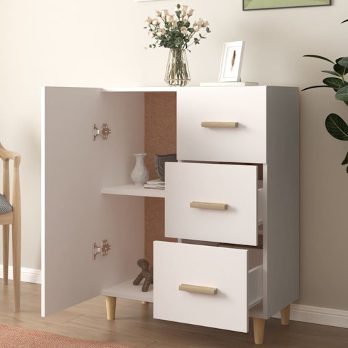 NNEVL Sideboard White 69.5x34x90 cm Engineered Wood NNEVL Sideboard White 69.5x34x90 cm Engineered Wood