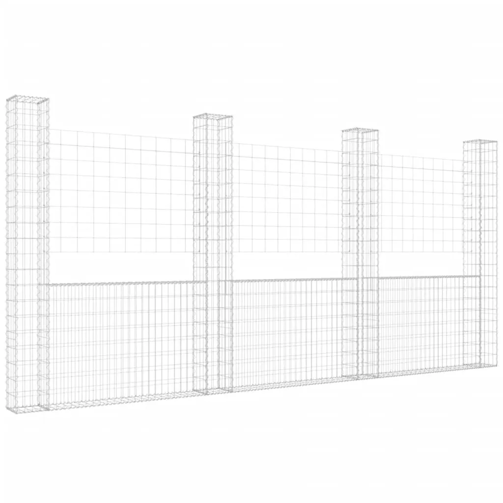 U-shape Gabion Basket with 4 Posts Iron 380x20x200 cm 151291 U-shape Gabion Basket with 4 Posts Iron 380x20x200 cm 151291