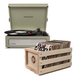 Crosley Voyager Sage - Bluetooth Portable Turntable  & Record Storage Crate Crosley Voyager Sage - Bluetooth Portable Turntable  & Record Storage Crate