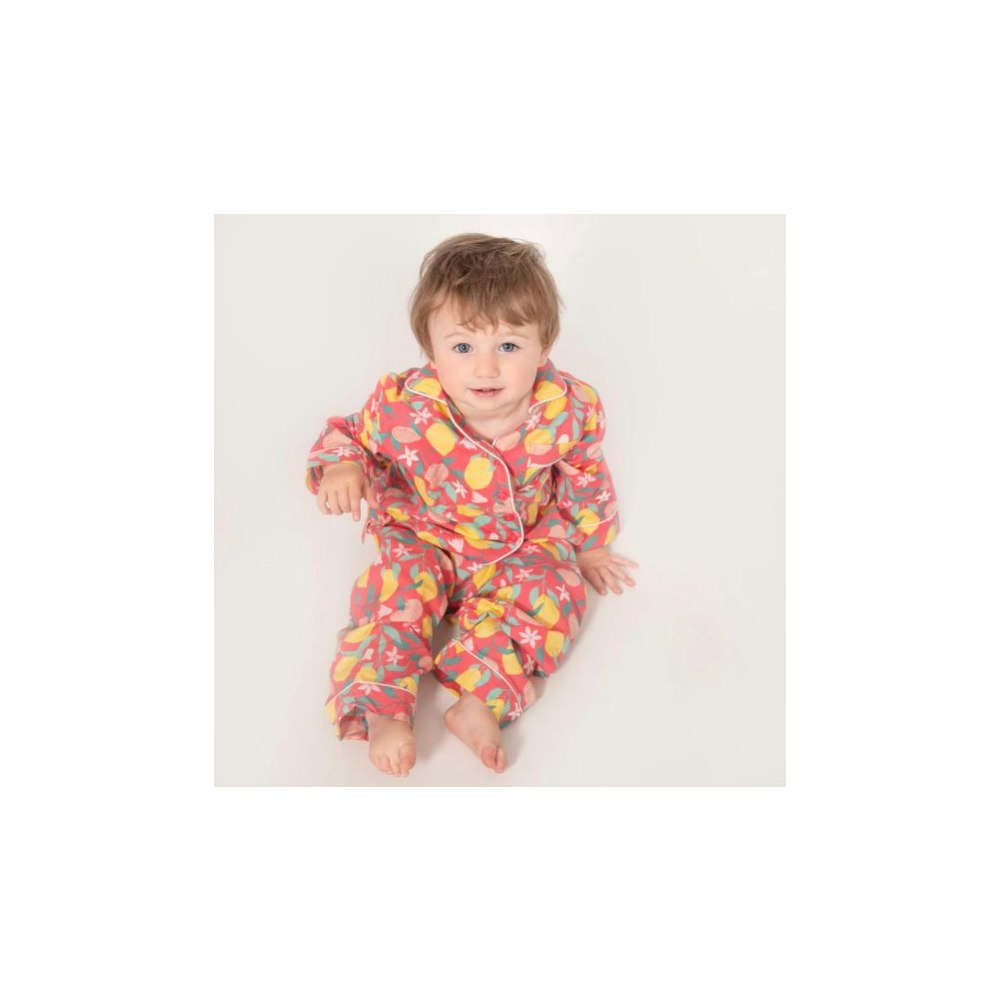 Luca and Rosa Lemon Grove Girls Button-up Pyjamas In Organic Cotton