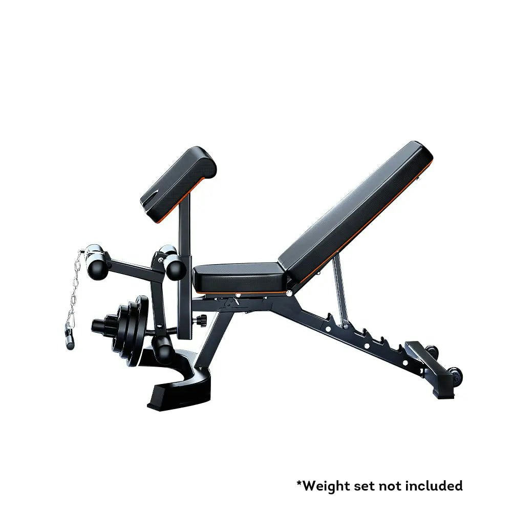 JMQ Fitness B6 Bench Dumbbell Weight Bench Incline Home Fitness Gym Equipment Rear Moving Roller