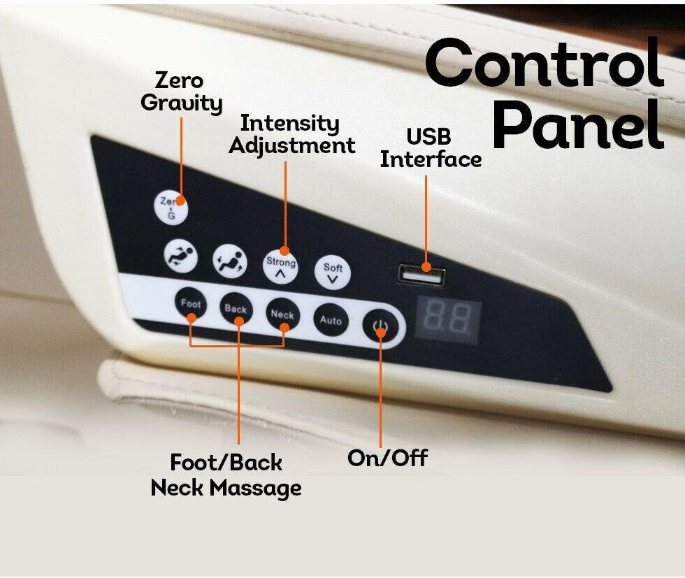 Mason Taylor A01 140cm SL Track 3D Electric Massage Chair Shiatsu Massager Zero Gravity - Beige&Black
