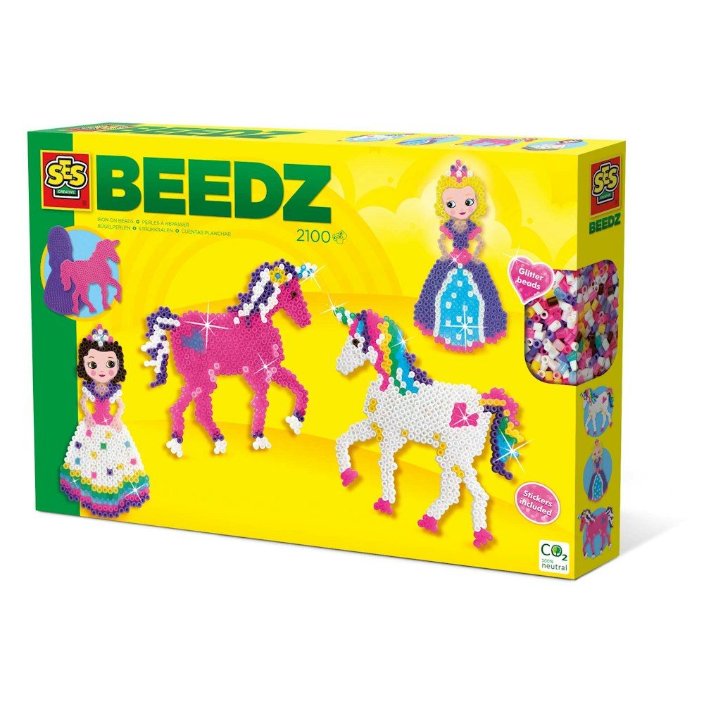 SES Creative Iron On Beads - Unicorns And Princesses