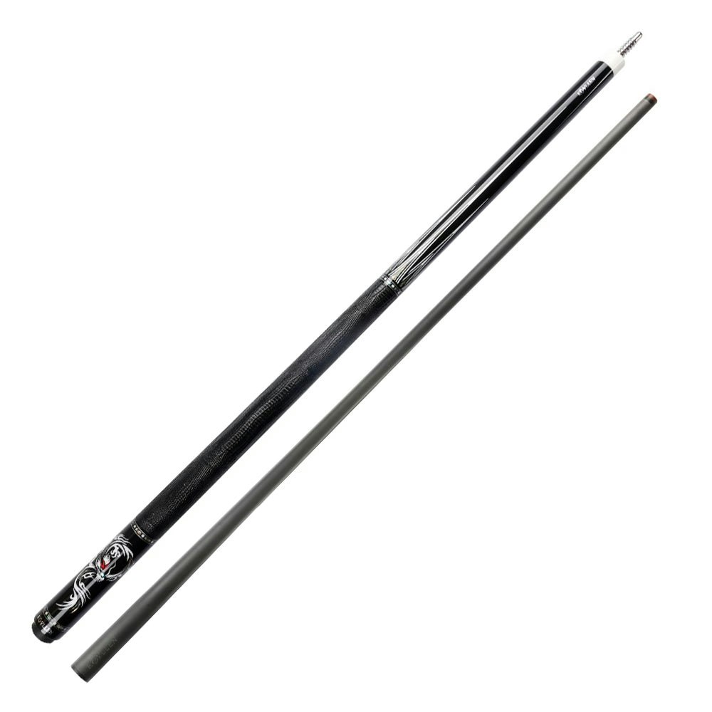 Konllen AING-1F 147CM 2-Piece Pool Cue Ebony Wood 18.5-20OZ Billiard Cue - Black