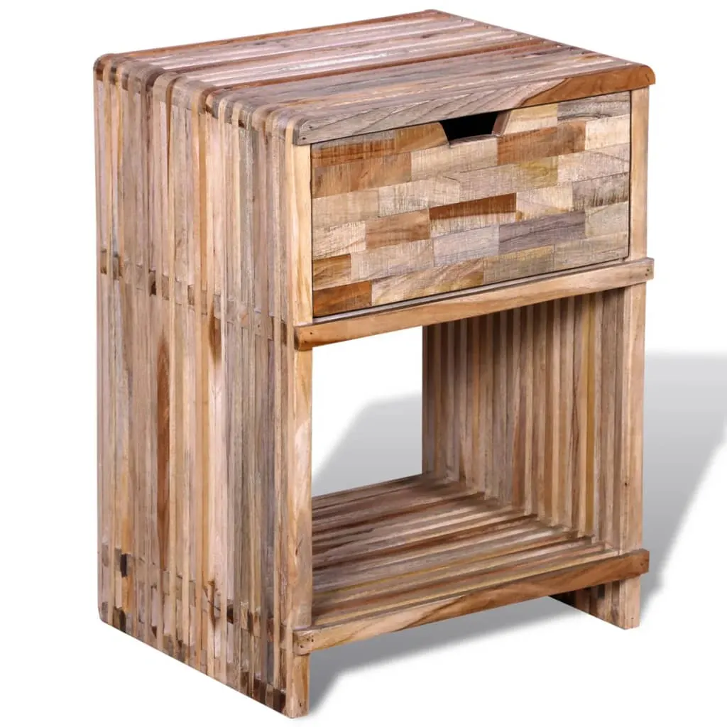 Nightstand with Drawer Reclaimed Teak Wood 241715 Nightstand with Drawer Reclaimed Teak Wood 241715