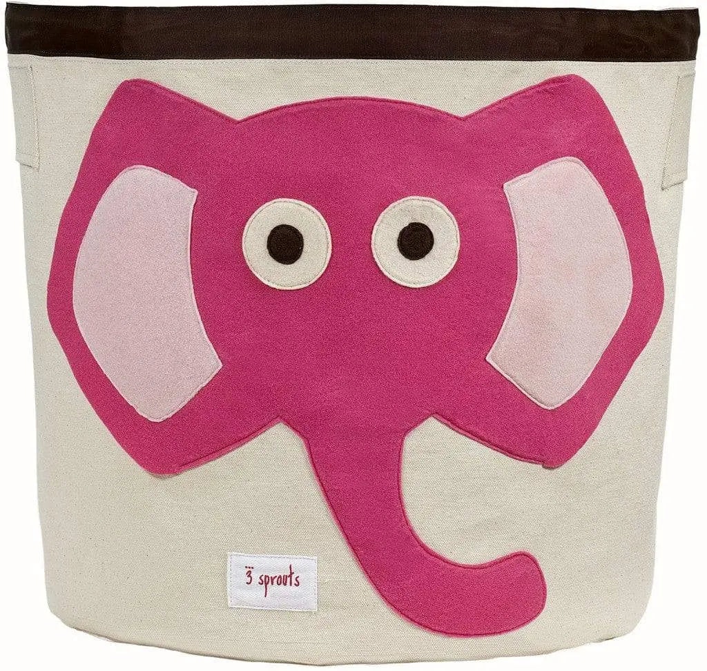 Children's Storage Bin - Elephant (Pink)