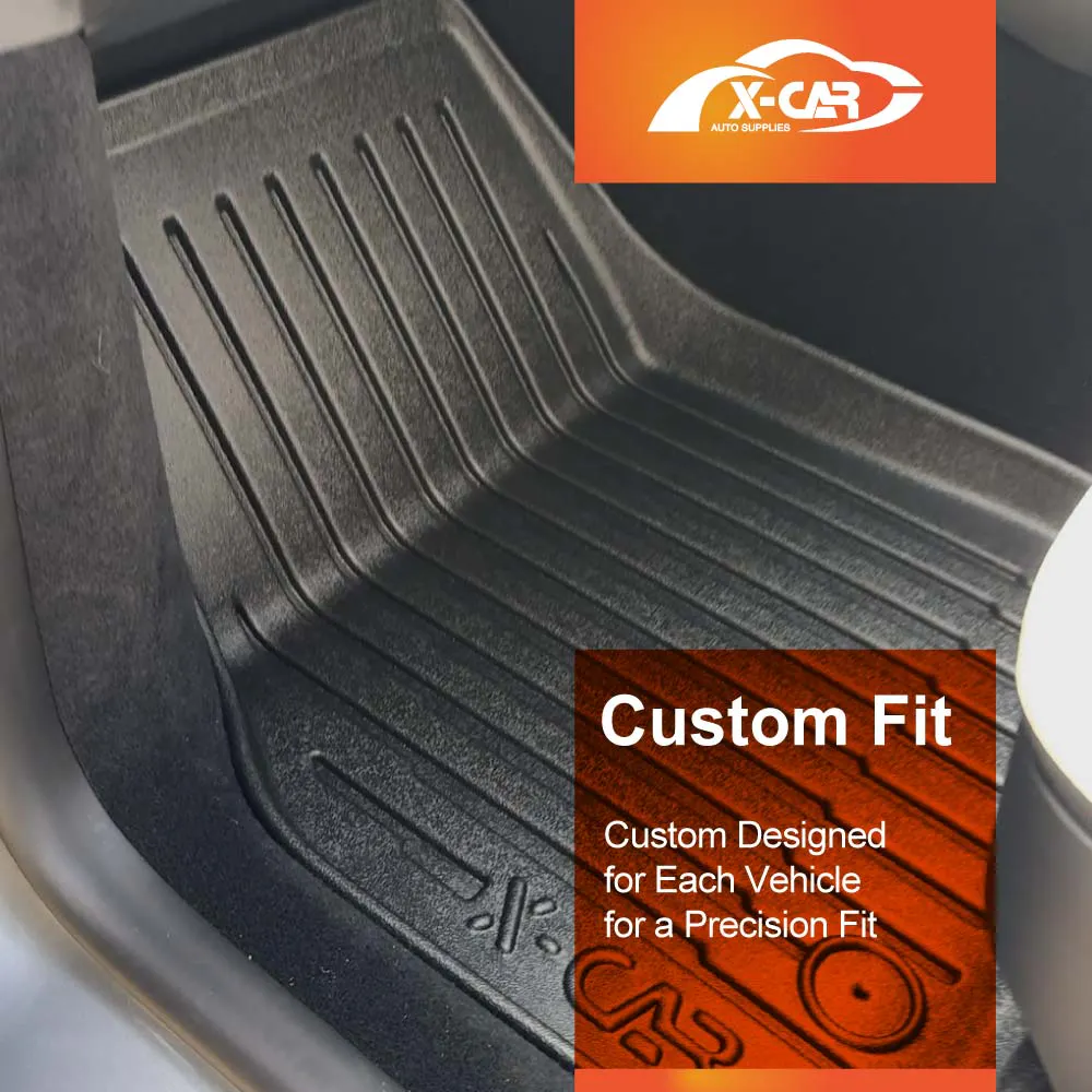 Floor Mats Boot Liners Set for Tesla Model Y Juniper 2025-Onwards All Weather Front Toolbox Cargo Car Trunk Cover Luggage Tray
