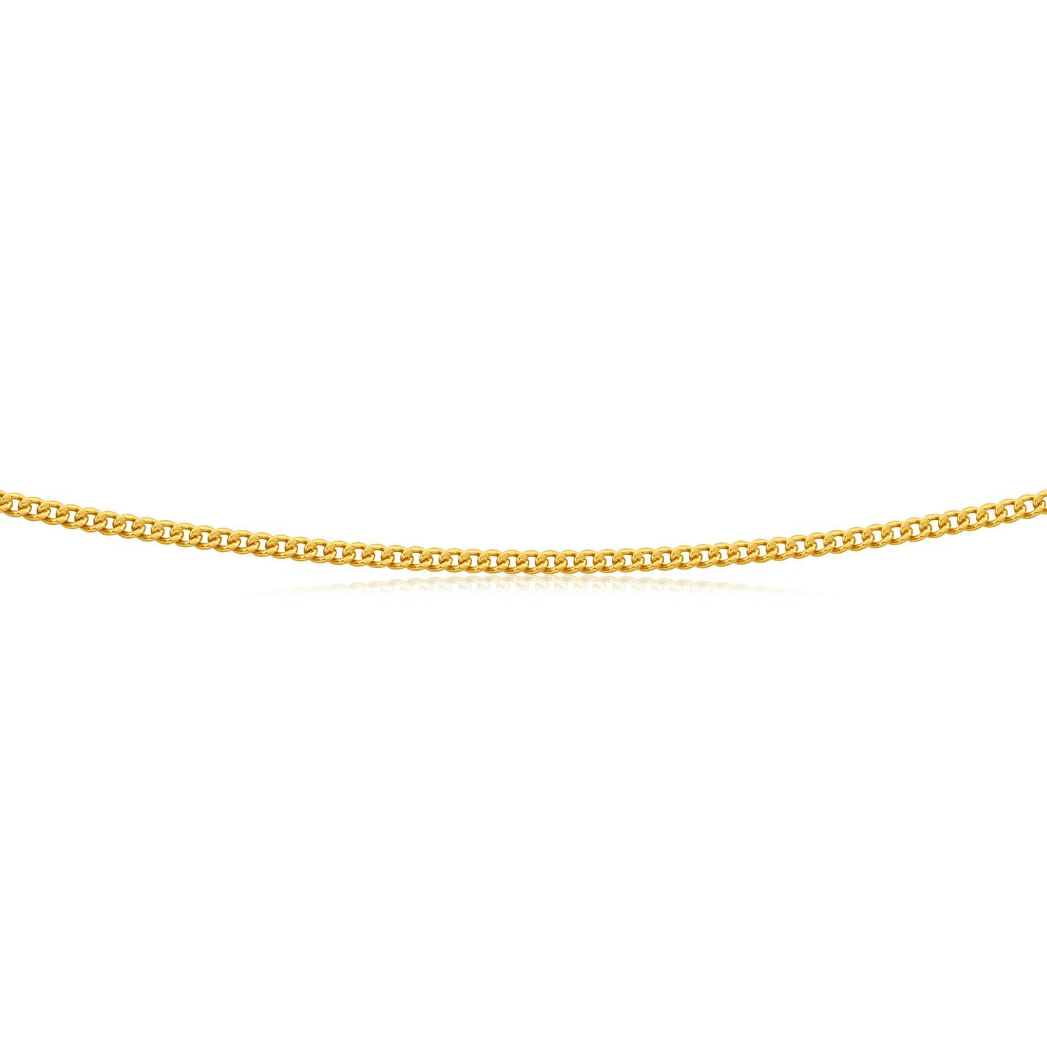 9ct Yellow Solid Gold 50 Gauge Curb 55cm Chain