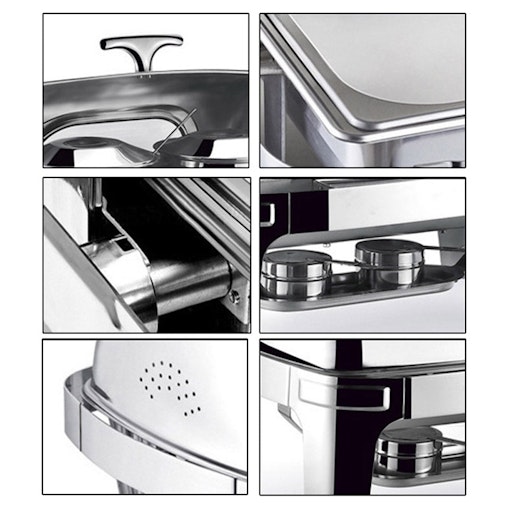 SOGA 4X 6.5L Stainless Steel Double Soup Tureen Bowl Station Roll Top Buffet Chafing Dish Catering Chafer Food Warmer Server SOGA 4X 6.5L Stainless Steel Double Soup Tureen Bowl Station Roll Top Buffet Chafing Dish Catering Chafer Food Warmer Server