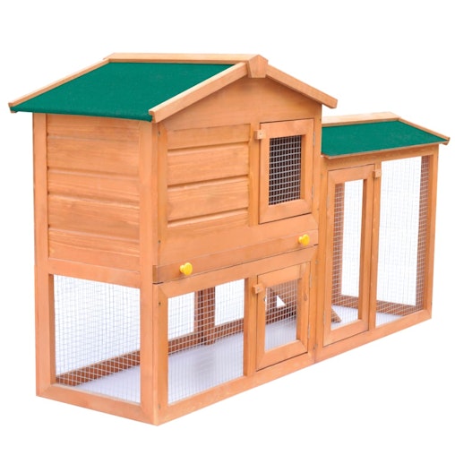 vidaXL Outdoor Large Rabbit Hutch Small Animal House Pet Cage Wood vidaXL Outdoor Large Rabbit Hutch Small Animal House Pet Cage Wood