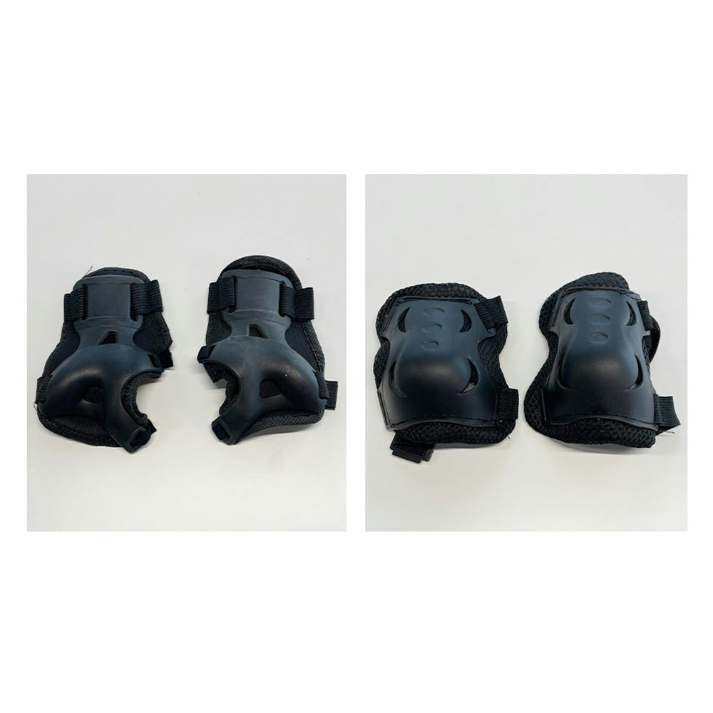 T&R Sports PVC & High Elasticity Sponge Protective Gear Set elbow pads knee pads wrist pads - Black