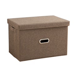 SOGA Coffee Large Foldable Canvas Storage Box Cube Clothes Basket Organiser Home Decorative Box SOGA Coffee Large Foldable Canvas Storage Box Cube Clothes Basket Organiser Home Decorative Box