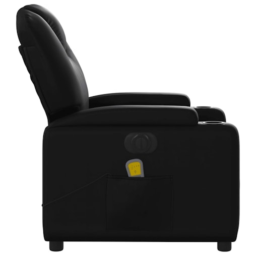 vidaXL Electric Massage Recliner Chair Black Faux Leather vidaXL Electric Massage Recliner Chair Black Faux Leather