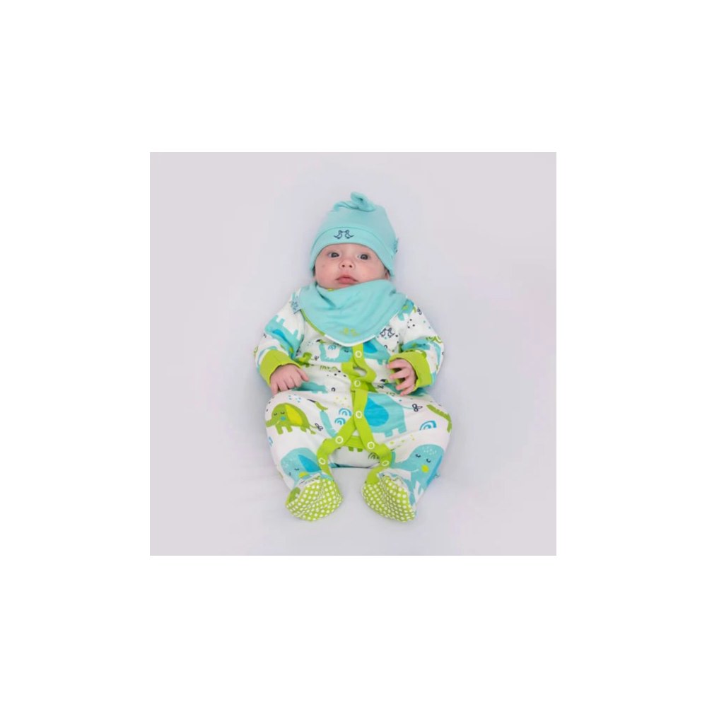 Luca and Rosa Little Elephant Print Boys Luxury Baby 7 Piece Gift Set