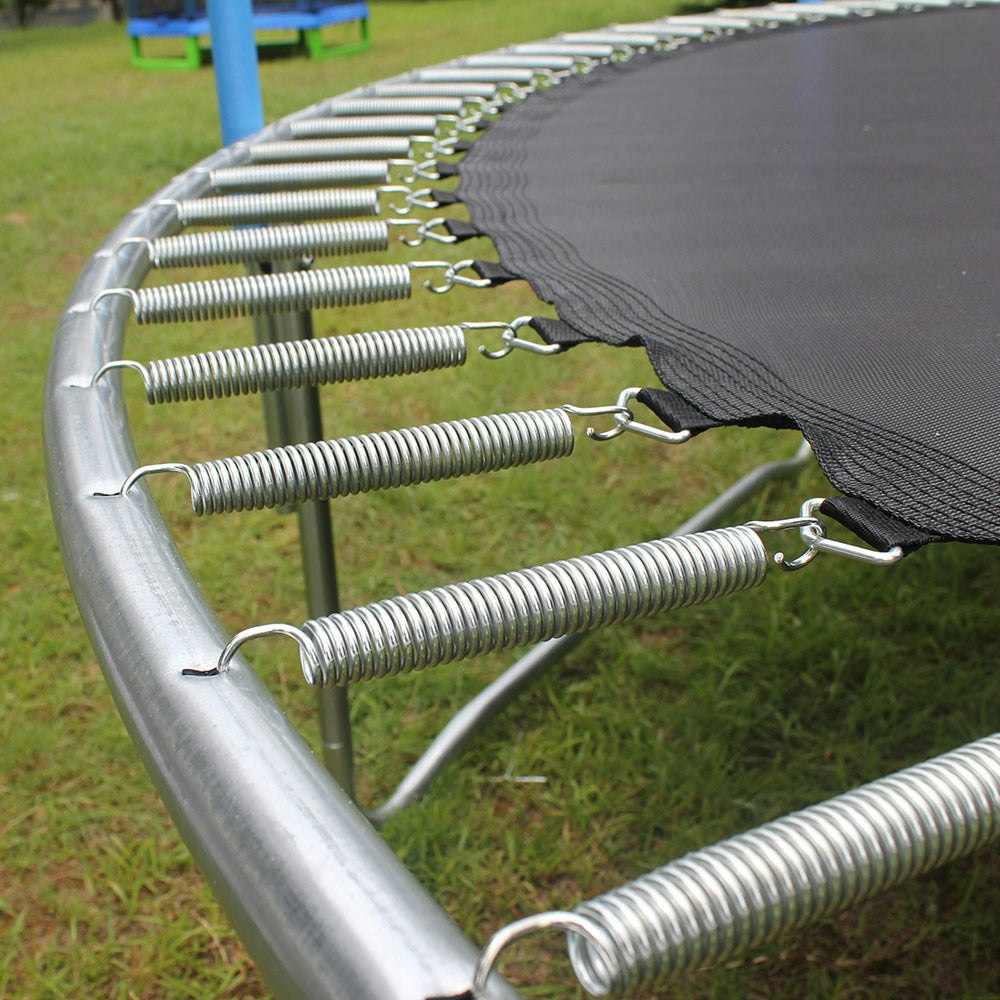 Pop Master 15FT Flat Trampoline 3-Layer Ladder Safety Net Home Backyard