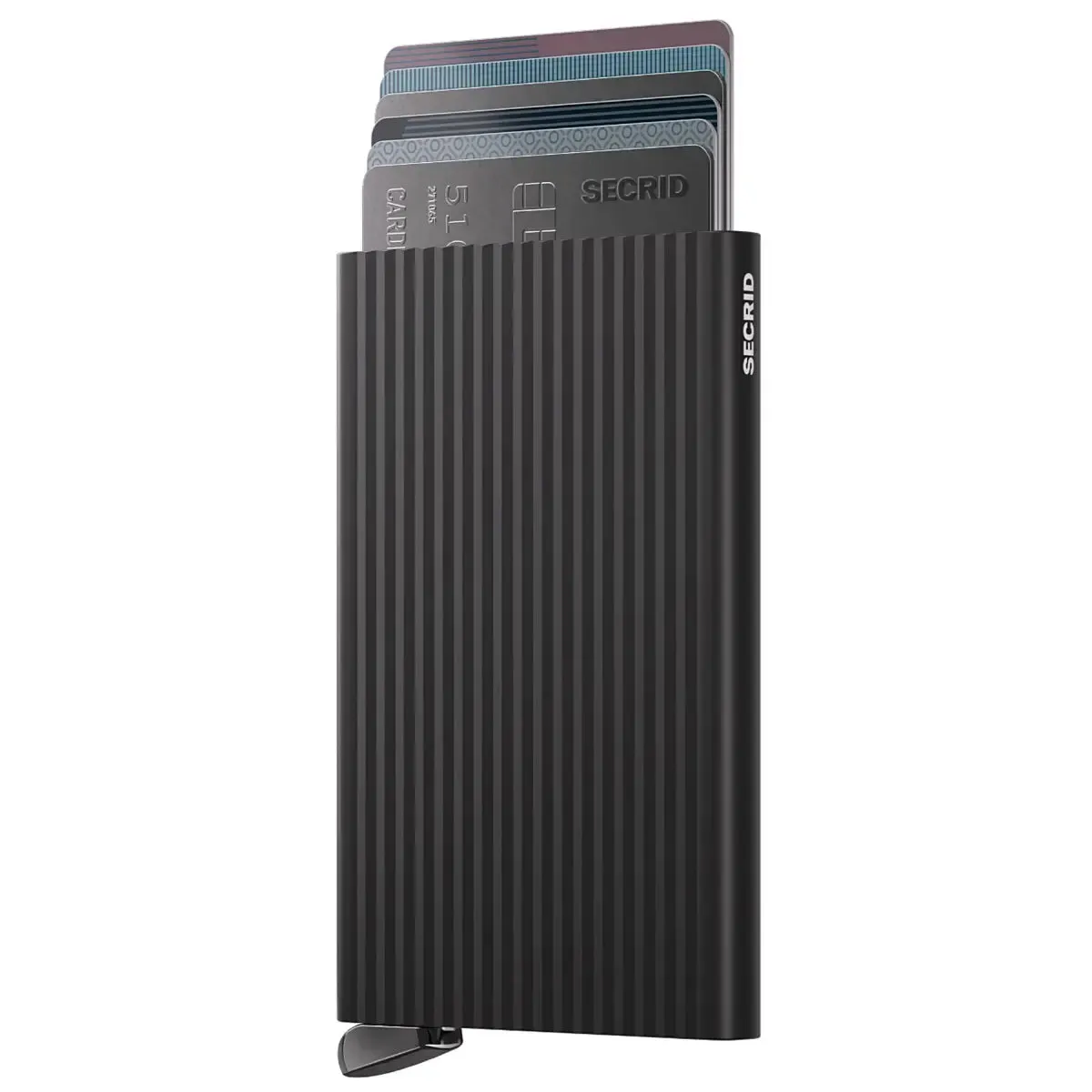 Secrid Premium Cardprotector+ Compact RFID Card Wallet - Fluted Black