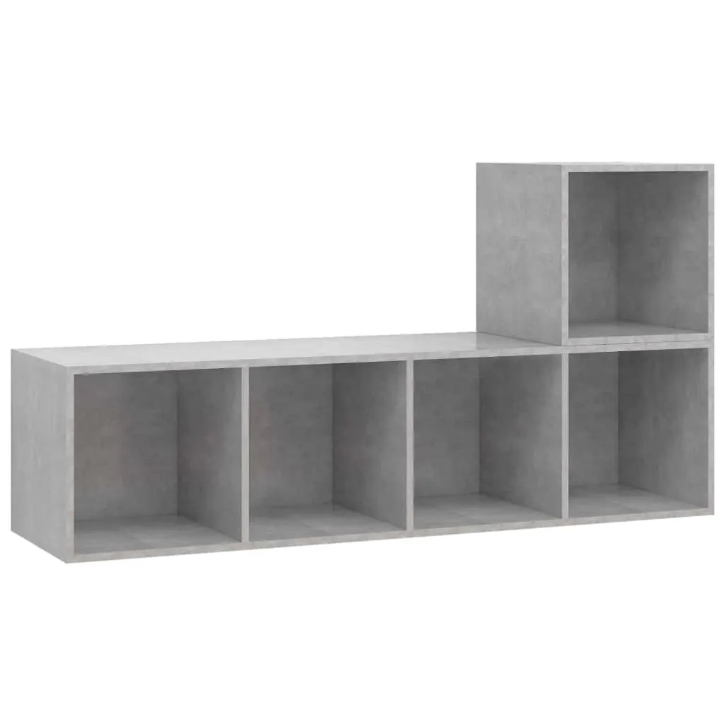 2 Piece TV Cabinet Set Concrete Grey Engineered Wood 3079803 2 Piece TV Cabinet Set Concrete Grey Engineered Wood 3079803