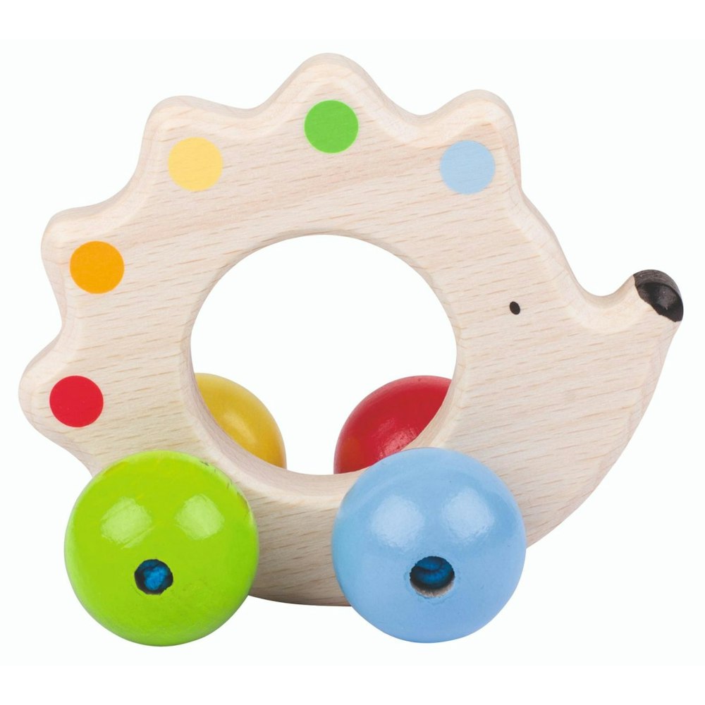 Goki Wooden Hedgehog Grasping Toy Rattle