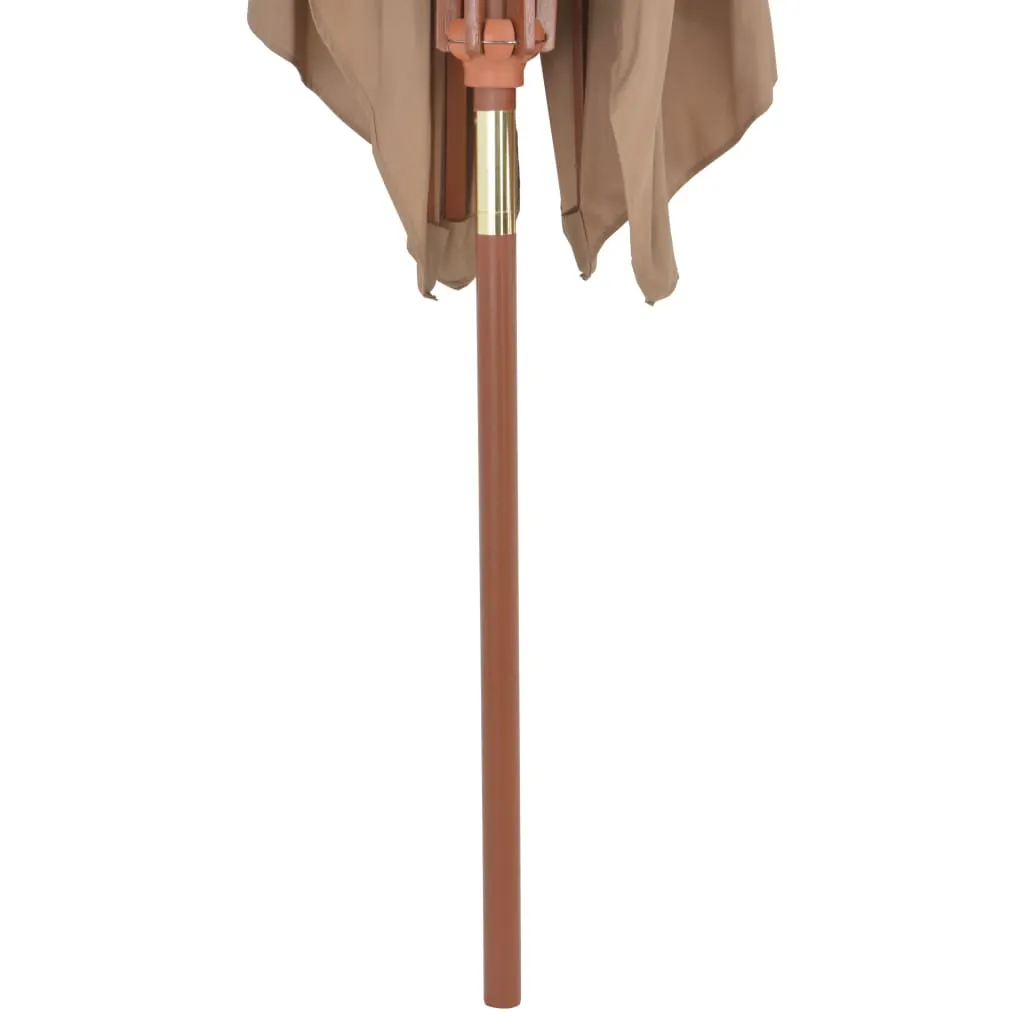 Garden Parasol with Wooden Pole 200x300 cm Taupe 44514