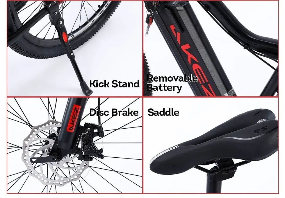 AKEZ 48V Electric Mountain Bike Aluminium Alloy Frame 27.5 Inch Wheel E-Bike