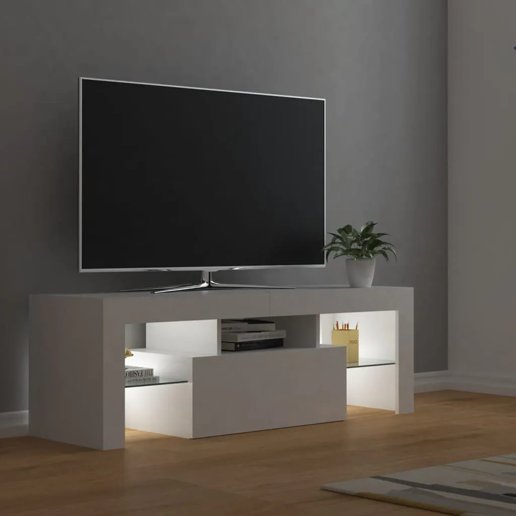 TV Cabinet with LED Lights White 120x35x40 cm 804346