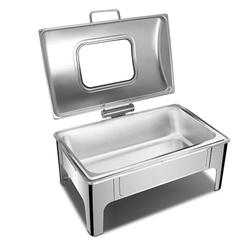 SOGA 4X 9L Rectangular Stainless Steel Soup Warmer Roll Top Chafer Chafing Dish Set with Glass Visual Window Lid SOGA 4X 9L Rectangular Stainless Steel Soup Warmer Roll Top Chafer Chafing Dish Set with Glass Visual Window Lid