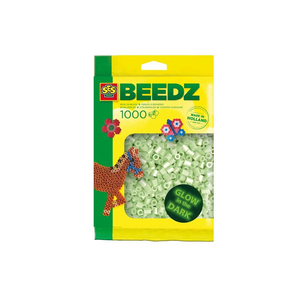 SES Creative Iron On Beads 1000 Glow In The Dark