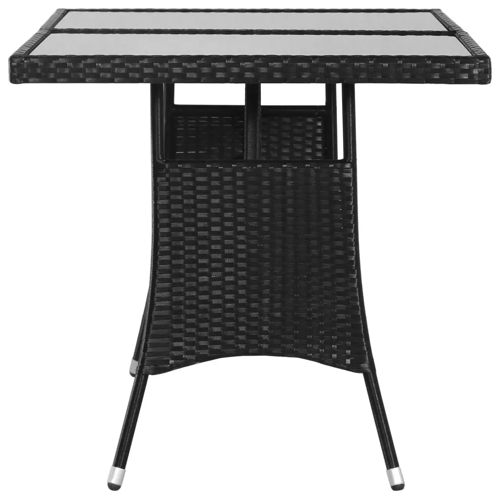 Garden Table Black 140x80x74 cm Poly Rattan 318713