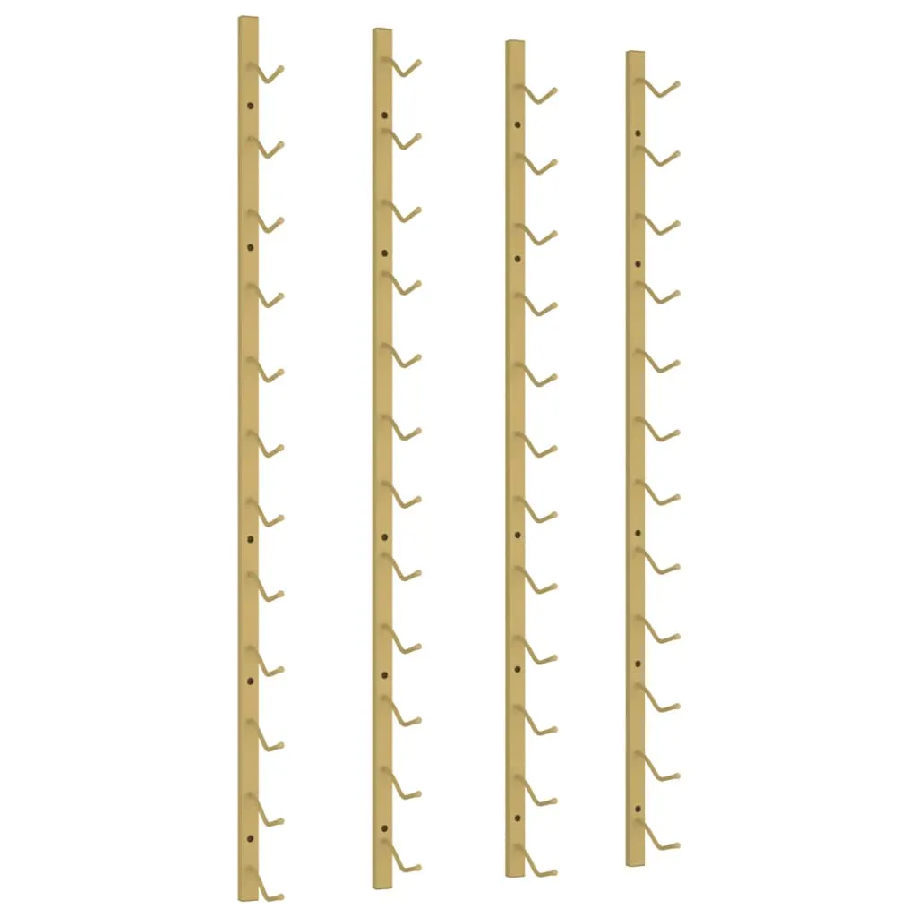 Wall Mounted Wine Rack for 12 Bottles 2 pcs Gold Iron 340882 Wall Mounted Wine Rack for 12 Bottles 2 pcs Gold Iron 340882