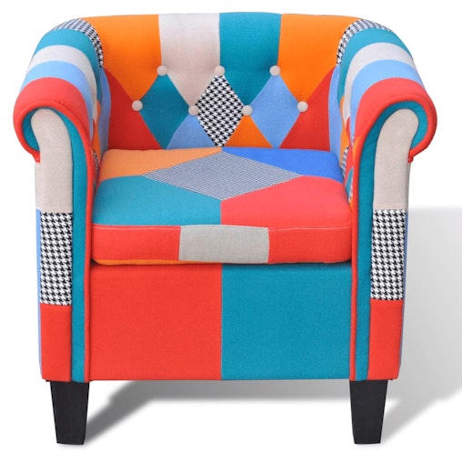 NNEVL Armchair with Patchwork Design Fabric NNEVL Armchair with Patchwork Design Fabric
