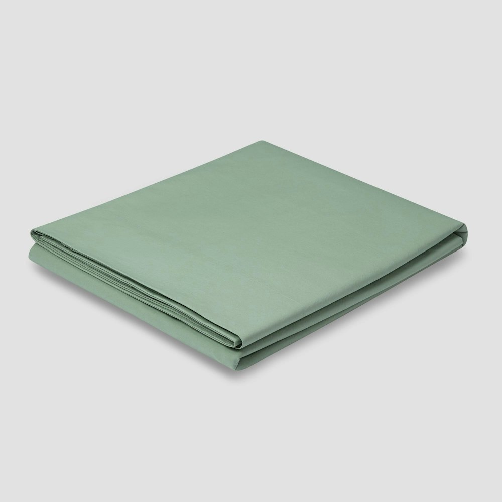 Piglet in Bed Mellow Green Washed Cotton Percale Flat Sheet